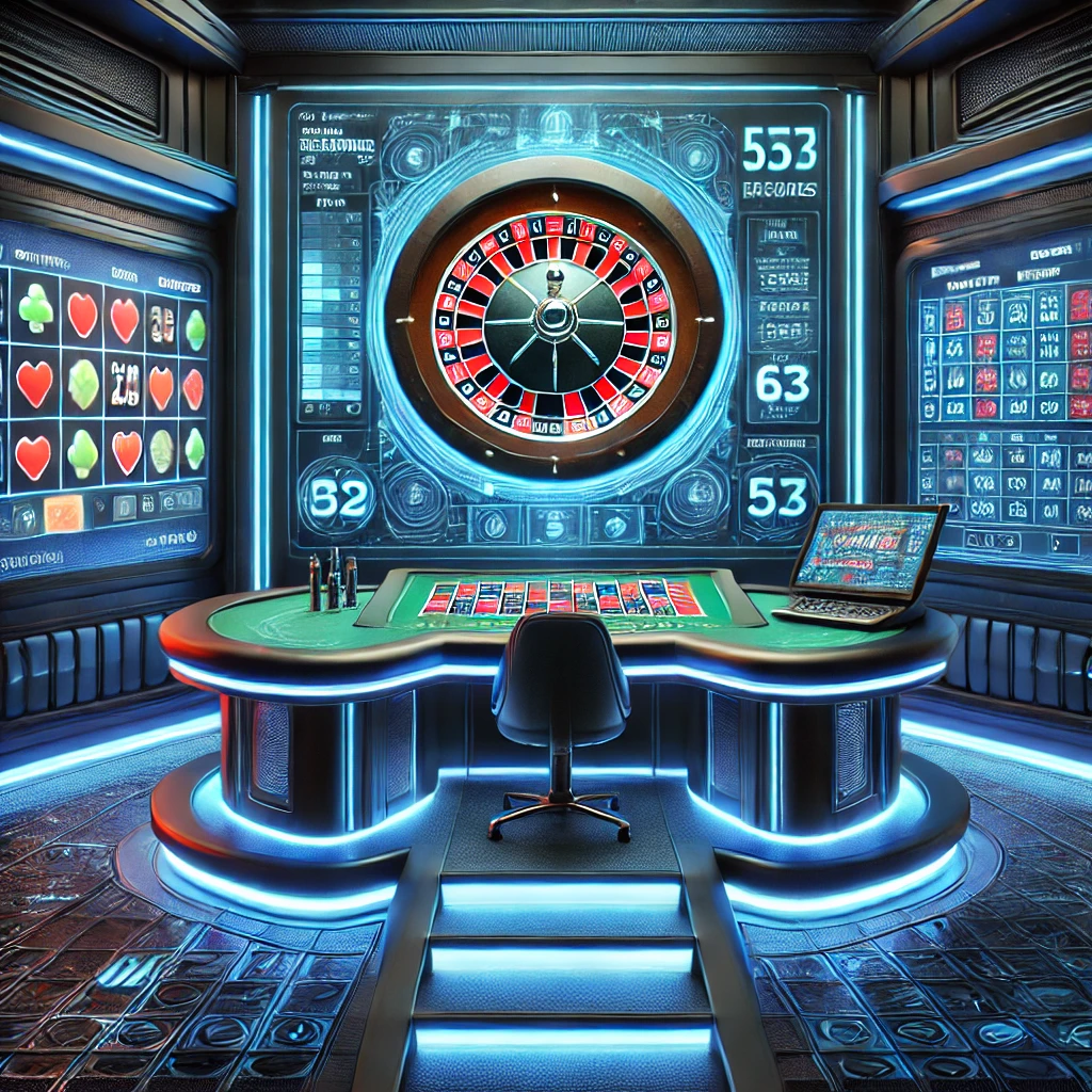 Slot makineleri, poker ve rulet içeren bir online casino lobisi